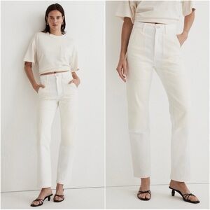Madewell Jeans The '90s Straight: Two-Tone Workwear Edition White 33 NWT New